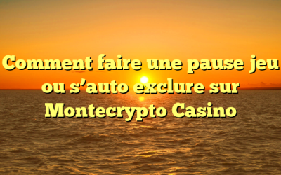 Comment faire une pause jeu ou s’auto exclure sur Montecrypto Casino