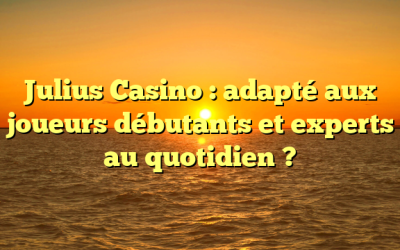 Julius Casino : adapté aux joueurs débutants et experts au quotidien ?